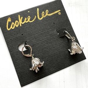 Cookie Lee Silver-tone Flower Tulip Lady Bug Drop Dangle Pierced Earrings Lily…